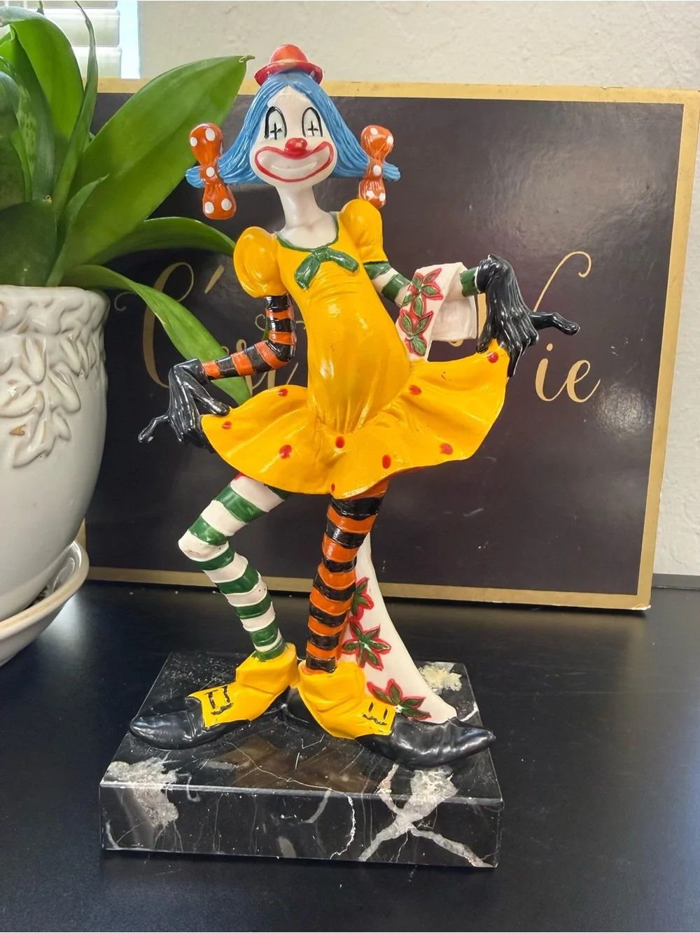 Vintage Fontanini Depose Italy Girl Clown Figurine Decorative Statue Home Accent